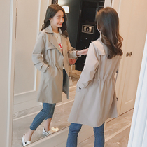 Windbreaker womens long model 2021 autumn new small man loose foreign style casual temperament this year popular coat