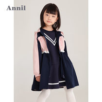 Anel childrens clothing girls long windbreaker 2021 autumn clothes new middle and big childrens foreign style double coat tide