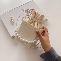 Shangxin French niche personality mini box small bag female 2021 new fashion pearl portable shoulder messenger bag