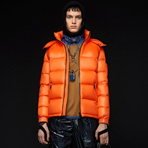 Mengkou Yuhuang 2021 new fashion short down jacket mens spring and autumn thickened warm glossy goose down suit tide