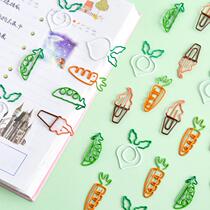 Korean version of creative cute cartoon girl heart paper clip color carrot metal paper clip Student office supplies