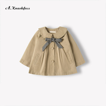 Fashion foreign style~Girls windbreaker coat France A Knackfuss Childrens autumn childrens medium-long top