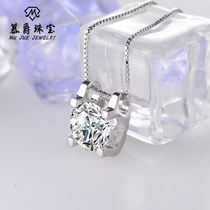 Necklace female S925 silver plated 18K rose gold Moissan stone minotaur high carbon diamond one carat clavicle chain simulation diamond