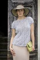 (Textured Weave Workshop) Violita Women Mahema Flower Short sleeves Vest Fur Coat Stick text Tuilly