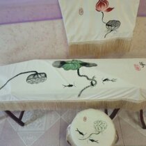 Original pure hand-painted ancient kite cover cotton linen gold velvet universal 163 custom-made 125 small guzheng cloth instrument cover cloth