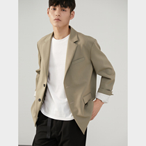  THESSNCE HEAVY HARD-CORE CRISP WRINKLE-RESISTANT EASY-TO-TAKE CARE OF OFF-THE-SHOULDER LOOSE COMMUTER CASUAL BLAZER MENS AUTUMN
