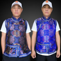 Mens Mongolian element waistcoat short Mongolian jacket life dress waiter work clothes Mongolian performance clothes