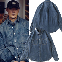 MADNESS MDNS WRUEI Yu Wenle Tide brand autumn and winter New Hong Kong style casual loose denim shirt men