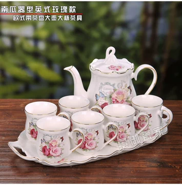中国美術 景德鎮 粉彩茶器セット年代物 输出品