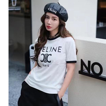 2022 new letter logo printed short sleeve T-shirt female loose Korean version fashion net red ins with bottom blouses Chaxia