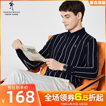 (Light Cooked Vertical Stripes) Dancing with Wolves Long Sleeve T-Shirt Men's 2022 Spring New Cotton POLO Shirt