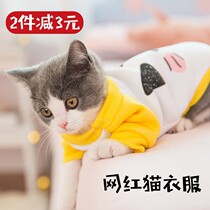 Cat clothes autumn and winter clothes thick warm Net Red Tide brand cute kitten clothes kitten orange cat pet cat clothes