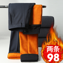 Middle Aged Men Plus Suede Pants Winter Dad Winter Clothing Casual Western Pants Dad Outwear Cotton Pants Lamb Suede Winter Pants Man