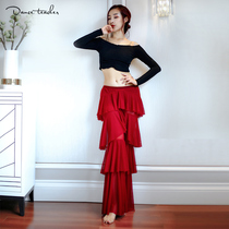 Bin Fu belly dance 2021 spring and summer new practice clothes Oriental dance red pants top stretch classical dance clothes