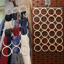 Circle ring towel rack tie silk scarf storage rack ring ring hanging creative sock rack with hook multifunctional clothing rack