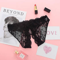 Open crotch outdoor underwear sexy transparent T-shaped underwear women's taste temptation large size open stalls dew shade Japanese wind free
