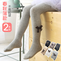 Girls pantyhose Spring and Autumn Thin Cotton Baby Childrens One-piece Socks Foreign-wearing Medium-thick Childrens Leggings