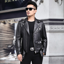 Lu Han The same New Zealand imported sheepskin leather jacket slp short mens leather leather bomber jacket