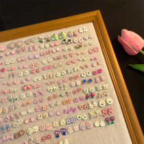 Optional S925 Silver Needle Pink Earrings Female Cute Sweet Simple Earrings Red Niche Design Candy Color Earrings