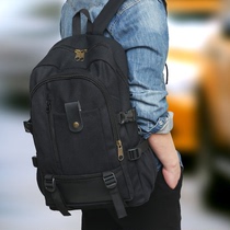 Double Shoulder Bag Woman Large Capacity Computer Travel Backpack Male Canvas Junior High School Student College Student Brief School Bag