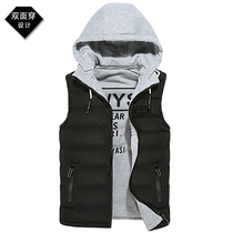 Fall winter new double-sided vest men's down cotton vest youth padded student coat waistcoat men's horse clip trend