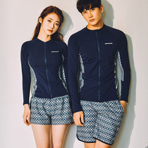 Diving suit Korean men and women split zipper couple jellyfish clothes surf submersible sunscreen swimsuit long sleeve set