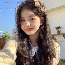 Japanese wig female long hair Medium wool roll fluffy instant noodles head roll air bangs long curly hair new full headgear