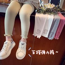 Girls thin beat bottom pants 2021 spring summer new 100 lap elastic pants female baby outside wearing tight pants foreign air summer load