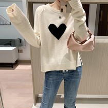 Round neck sweater women 2021 autumn and winter New Love cardigan knitted loose lazy Korean wool base shirt tide