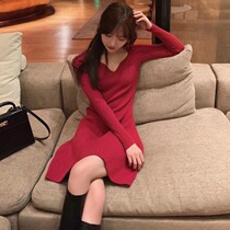 With coat sweater skirt children autumn and winter small man long slim temperament internal style foreign-style knitted dress tide