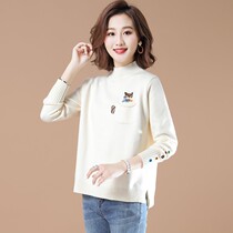 Half high neck sweater women pullover short autumn and winter 2021 New Interior knitted base shirt loose coat