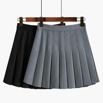 Pleated skirt womens a-line skirt thin summer 2021 new high waist thin black gray short skirt suit skirt