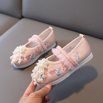 Spring Autumn New Girl Hanfu Shoes Children Embroidered Shoes China Wind Cloth Shoes Dance Shoes Soft Bottom Show Dance Shoes