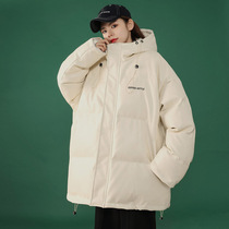 Winter hooded cotton-padded clothes women loose fat MM size 200 jin down cotton clothes bf slim student cotton-padded jacket ins