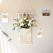 Real flower living room air-dried bouquet wall decoration Creative hand-woven wall carpet Floral restaurant wall decoration