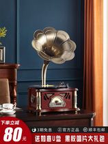 Gramophone Vinyl records Vintage living room European nostalgic ornaments American vintage desktop player Record player classic
