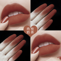 Do not stick to the cup Do not fade Cinnamon milk tea hummus eat earth color lipstick Brown big matte niche brand anti -