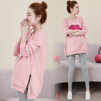Pregnant womens spring clothing suit fashion models 2022 new blouses womens spring beating undershirt surrogacy womens clothing for spring and autumn clothes