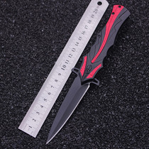 Outdoor foldable knife camping tactical knife self-defense short knife rogue mafia knife cutting multi-function straight knife