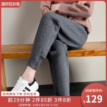 Sports pants womens loose feet spring and autumn thin 2021 new casual Haren pants autumn wear plus velvet pants