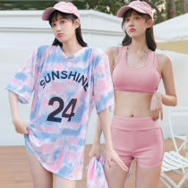 Korean version of ins style swimsuit womens new sports style three-piece boxer slim slim split swimsuit 038852