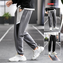  Pants mens 2021 new spring and autumn Korean version of the trend of all-match sports and leisure nine-point guard pants mens casual trousers