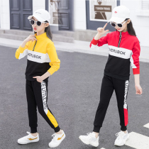 Official Website Chrome Anta Goose Girl Girl Spring Autumn Suit 2022 New 8 CUHK Tong 9 Ocean Gas Two sets 12-year-old childrens clothes