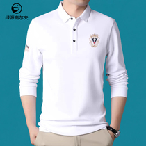 Spring and Autumn Golf Clothing Men Long Sleeve T-shirt Lapel Sport base shirt Top Mens Casual Polo Shirt