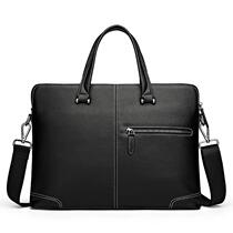 Kangaroo Men Handbag Business Headlining Cow Leather Computer File Briefcase Single Shoulder Inclined Satchel Carrying Bag Man