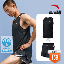 Anta moisture absorption quick-drying sports suit mens 2021 summer training sleeveless fitness vest shorts running two-piece set