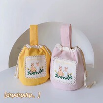 drpdrpdrp Korean bunny hand bucket bag Canvas Out Mommy Bag Single Shoulder Diagonal Satchel Mouth Cashier Bag