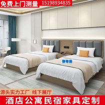 Hotel Bed Hotel Furniture Custom punctubed Beds Complete Modern Folk apartment Rooms Shortcut Hotel Single Bed Double Bed