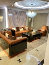 Italian light luxury leather sofa Bentley living room simple post-modern combination alloy designer high-end custom furniture