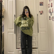 Autumn loose elegant wind thin three-dimensional letter sweater female temperament age long green self-closing coat tide